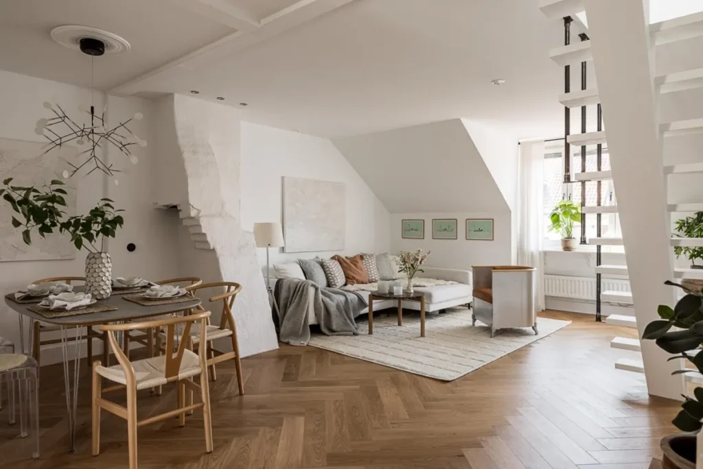 Ático nórdico: Elegancia y estilo en 63 m²