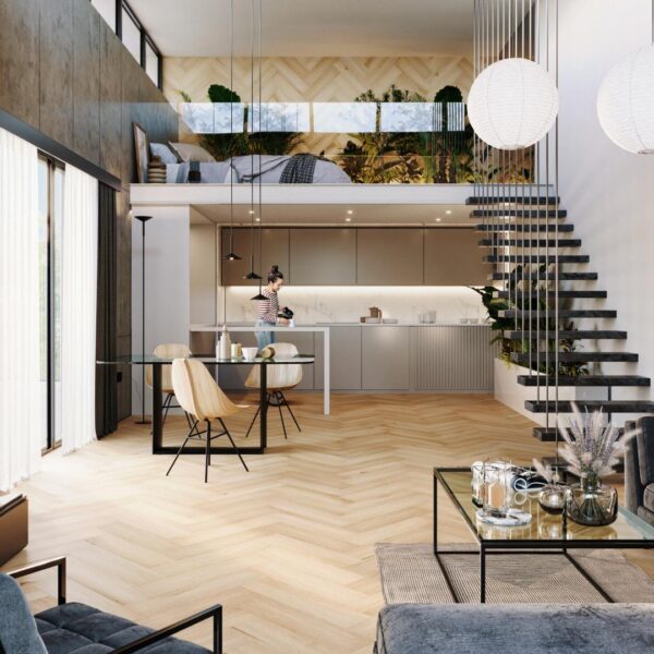Suelo continuo: la clave para ampliar visualmente una vivienda pequeña